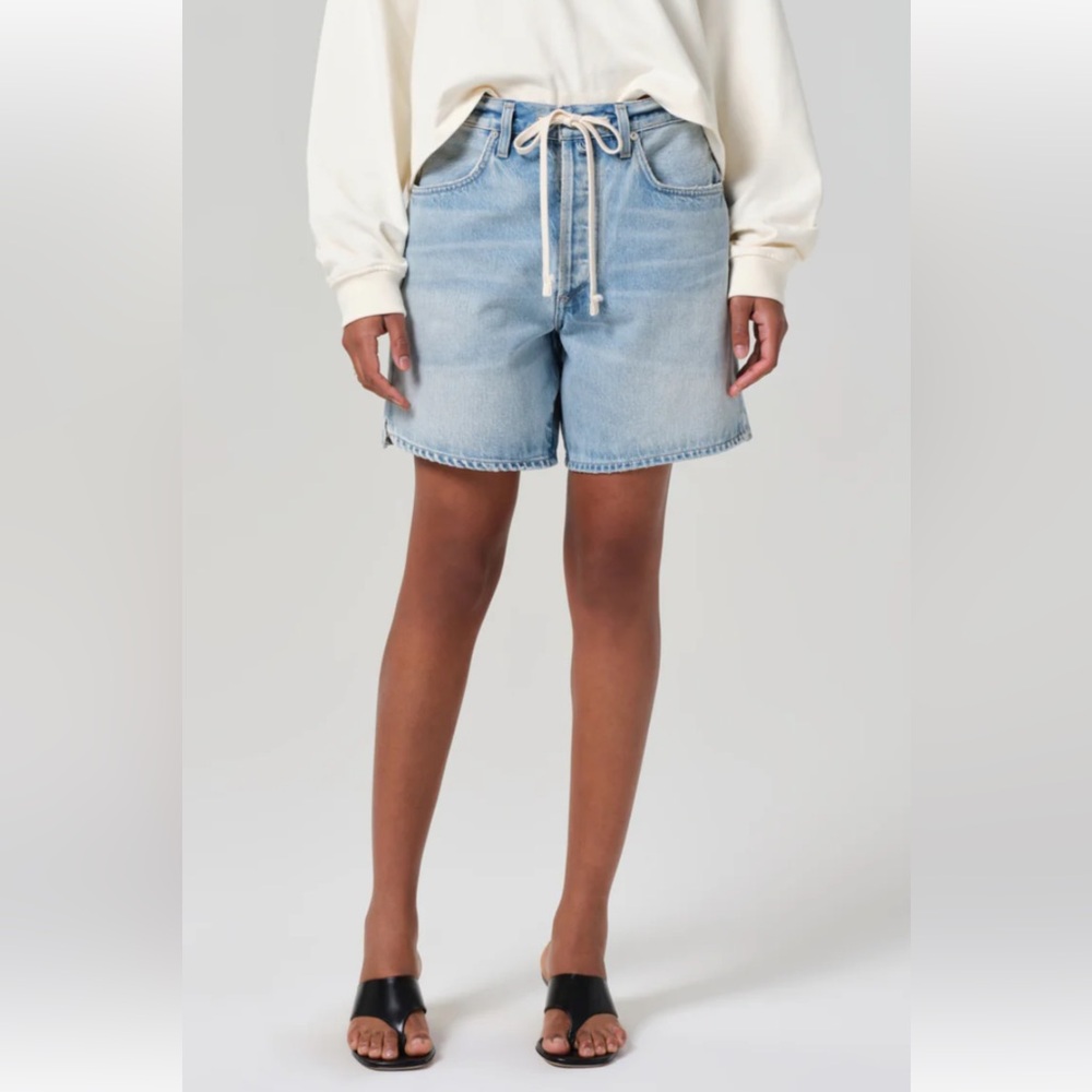 Citizens Of Humanity Light Wash Denim Drawstring Shorts